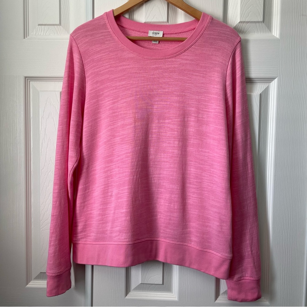 J. Crew women’s size M Pink Slub Cotton French Terry Crewneck Sweatshirt